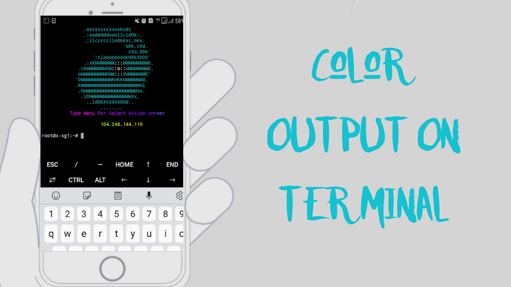 kode warna pada terminal, termux